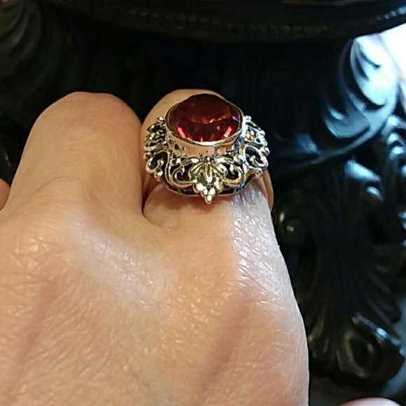 SOLD SALMON QUARTZ RING - Picture 7 of 8